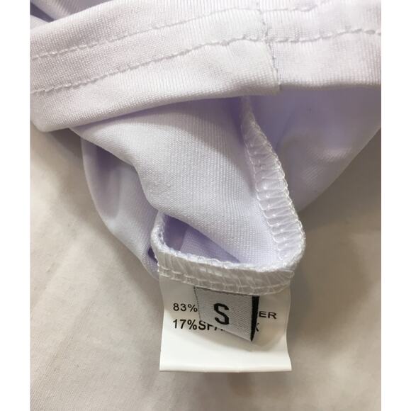 Crop Top Women's Small White Long Sleeve V-Neck - Picture 4 of 5